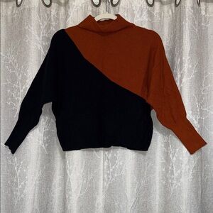 Warm Black and Orange turtle Neck Sweater